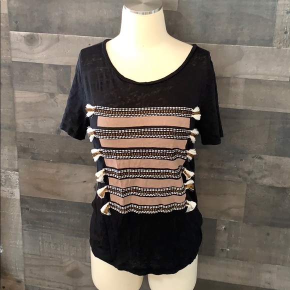 J. Crew Tops - Black and Brown J. Crew Shirt Sleeve T-Shirt With Fun Design